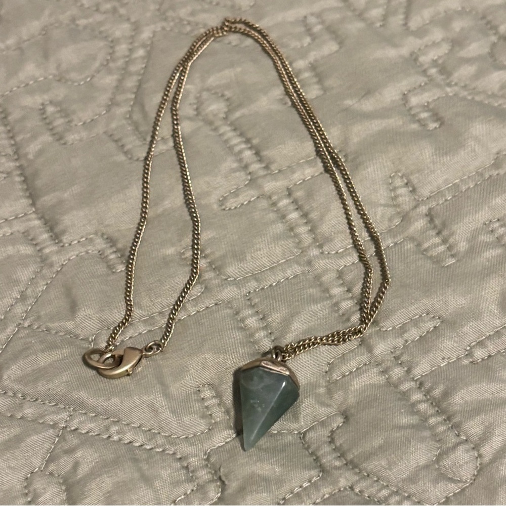 Green Crystal Charm Necklace
